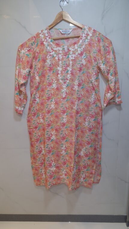 Chandni Premium Modal Long Chikankari Kurti