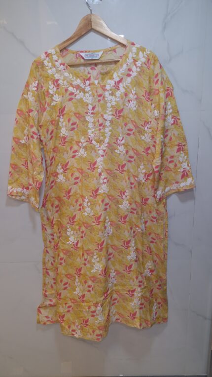 Chandni Premium Modal Long Chikankari Kurti